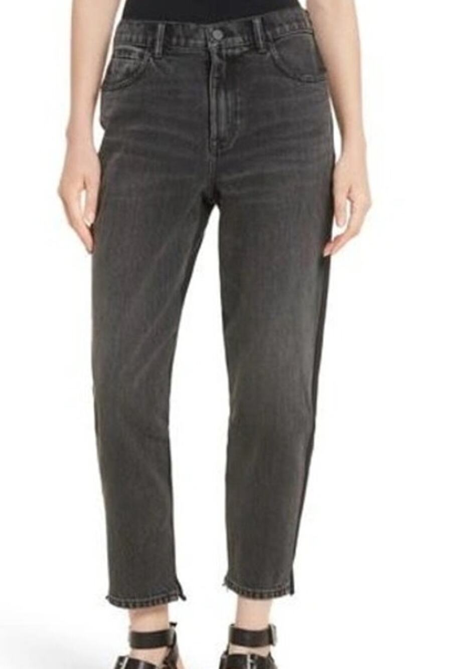 Alexander Wang Womens High Rise Straight Leg Jeans Size 25 Black Designer